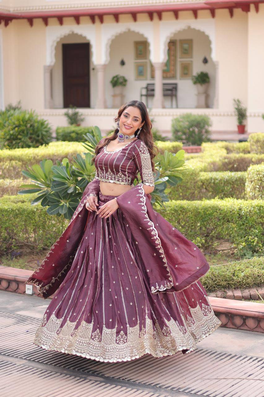 KA 5056 Crush Purple Wholesale lehenga market in Pune